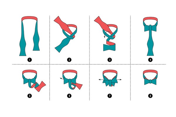 나비를 묶고 자신의 손으로 bowtie 만들기의 계획