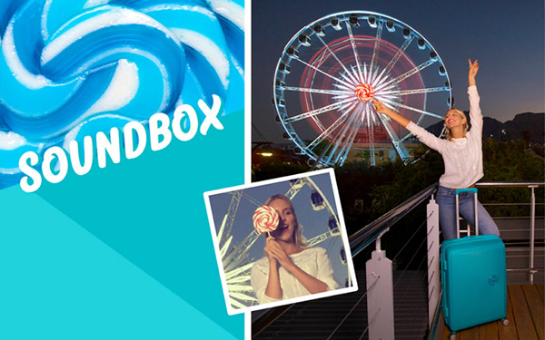 여름 여행 : 밝은 여행 가방 American Tourister Soundbox