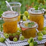 겨울을위한 오렌지와 구스베리의 Compote 