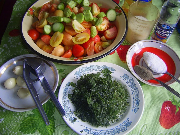 겨울을위한 토마토 샐러드