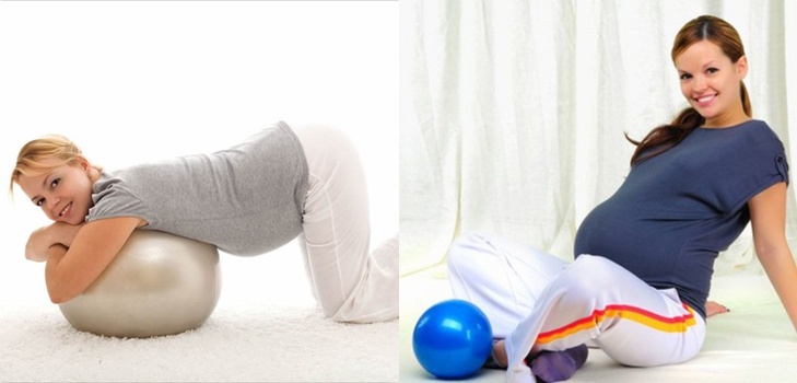fitball에 임산부를위한 효과적인 체조